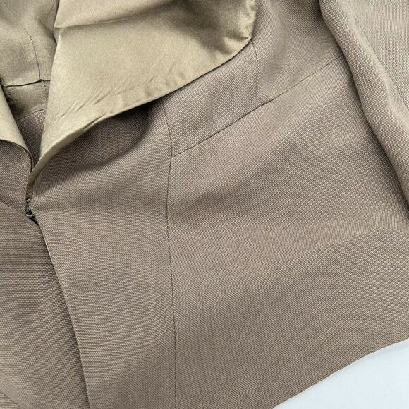 Tabitha Anthropologie Brown Women’s Crop Blazer Size 4 Tencel - Picture 3 of 4
